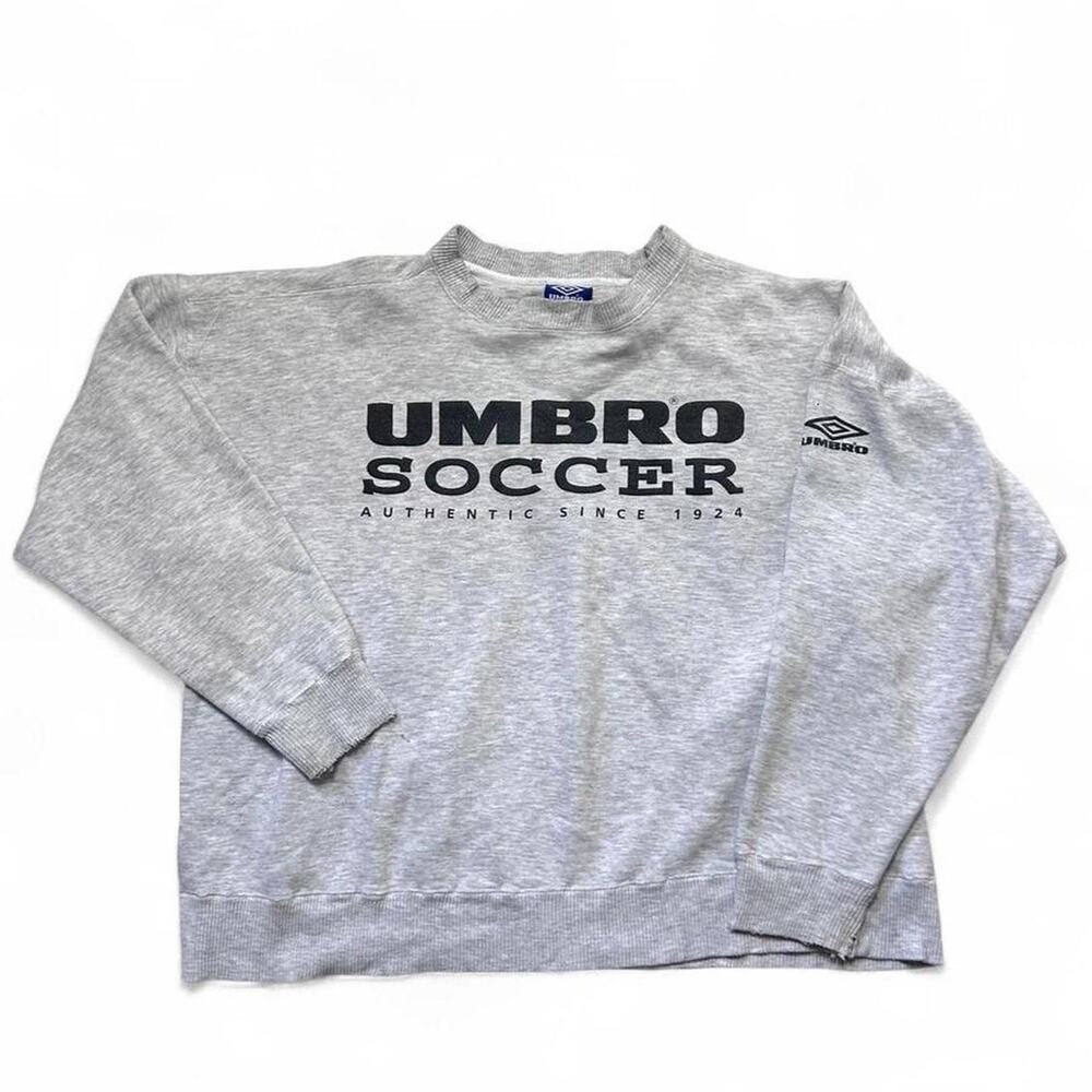 Umbro Soccer 90s Vintage Futbol Sportswear Grey Crewneck Sweatshirt Large